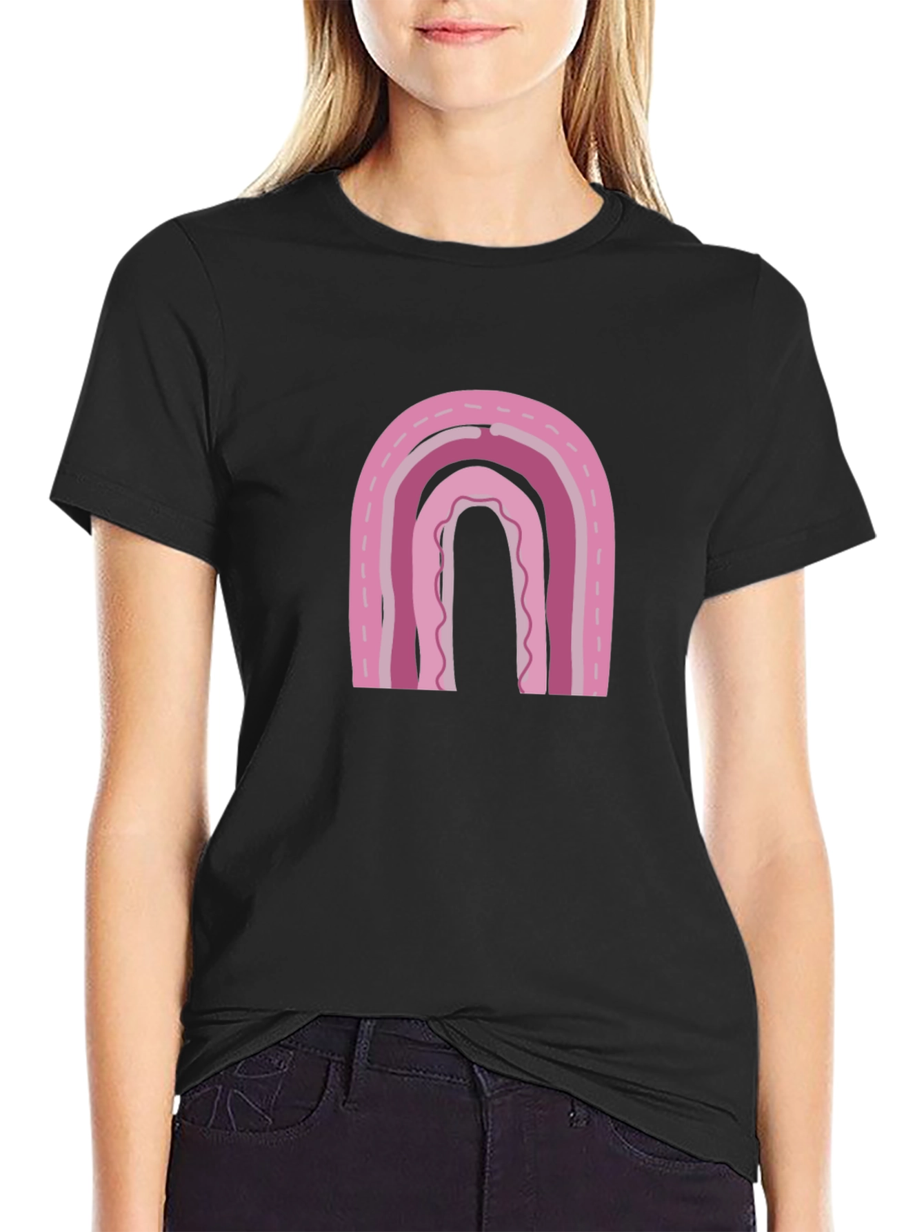 Pink Rainbow Graphic Tee - Casual Comfort