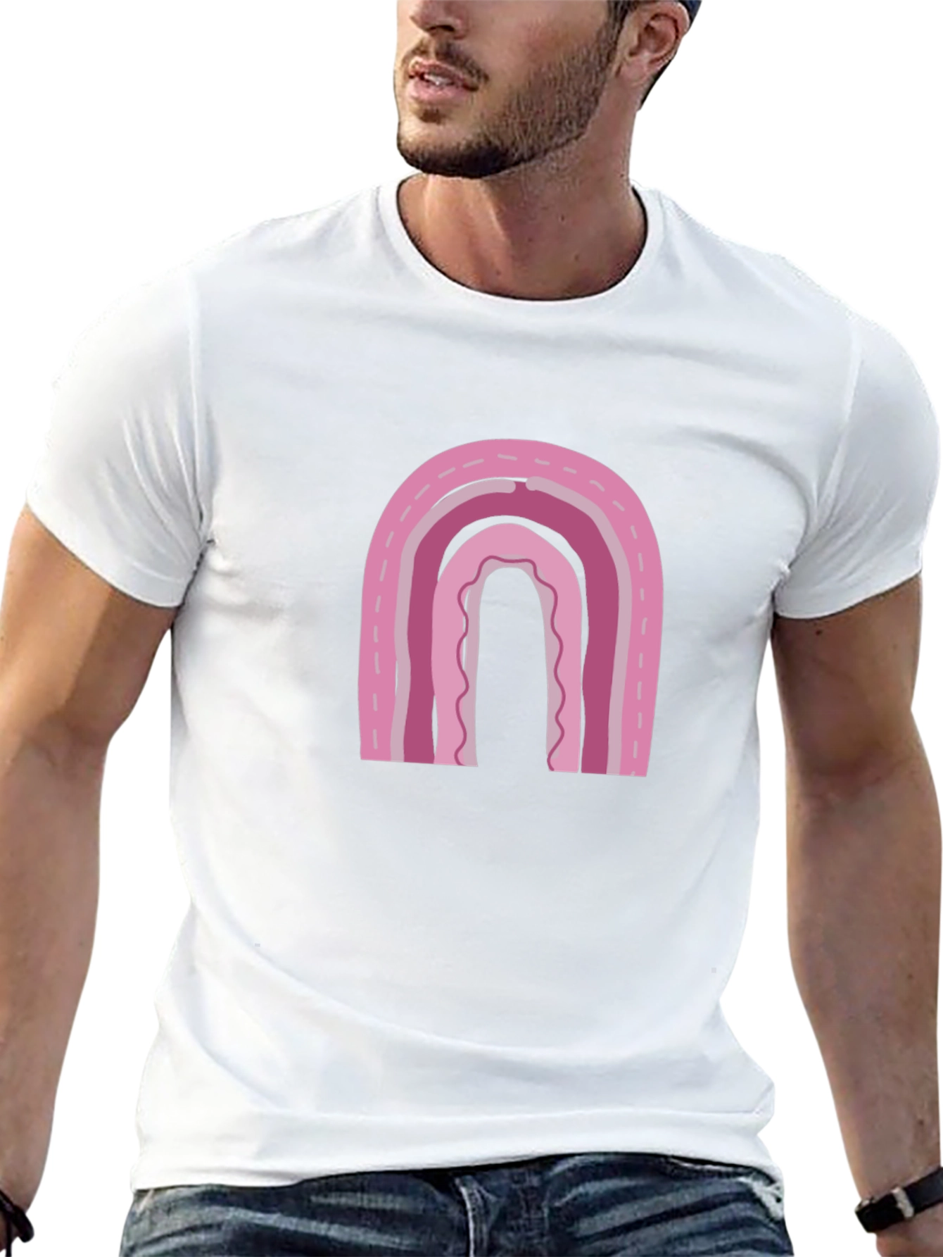Pink Rainbow Graphic Tee - Casual Comfort
