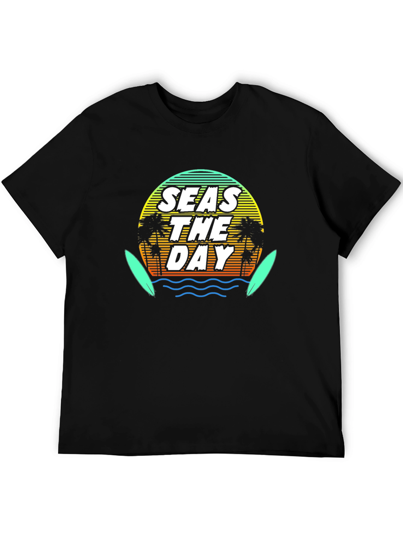 Seas The Day Graphic Tee - Black