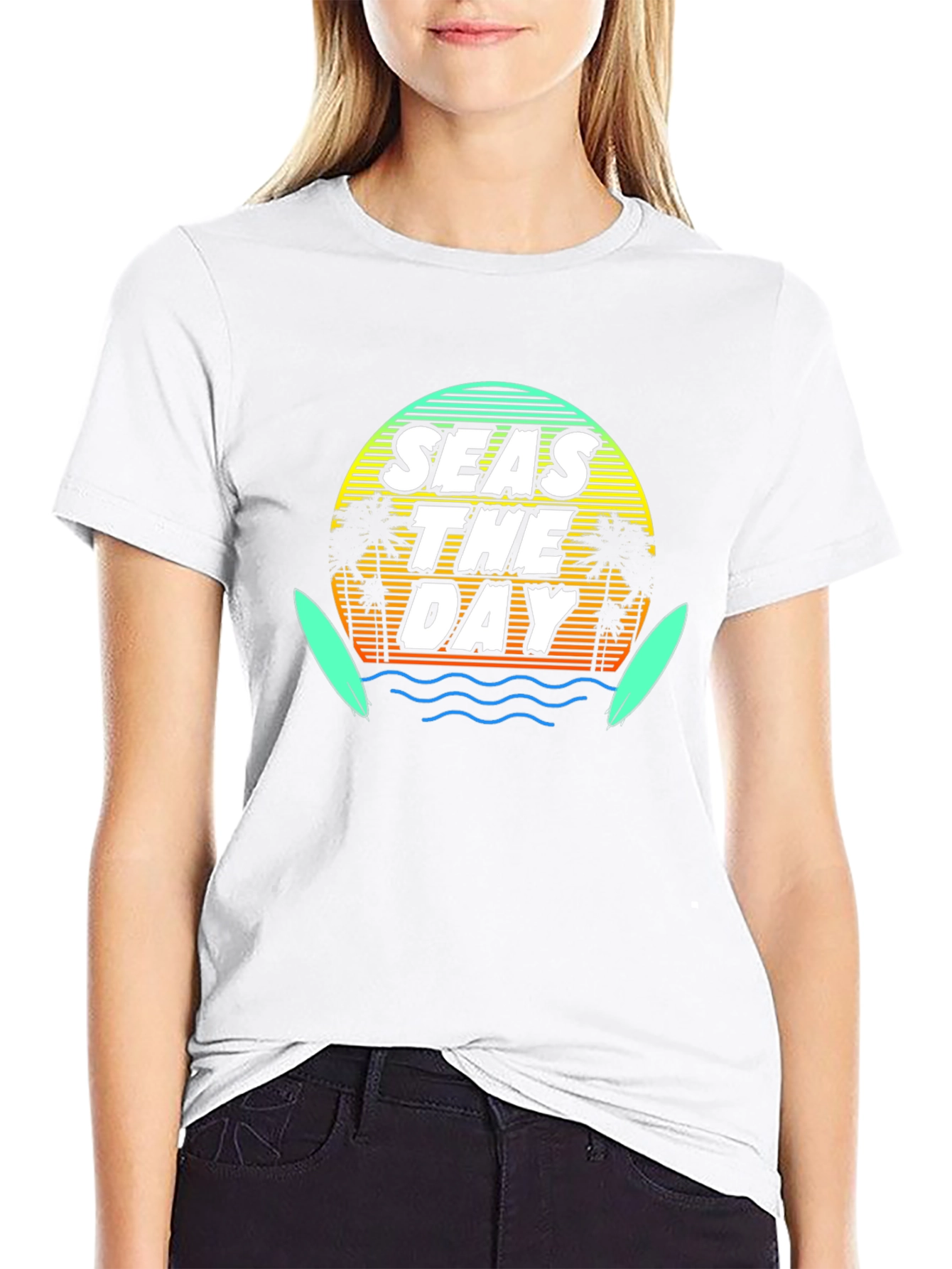 Seas The Day Graphic Tee - Black