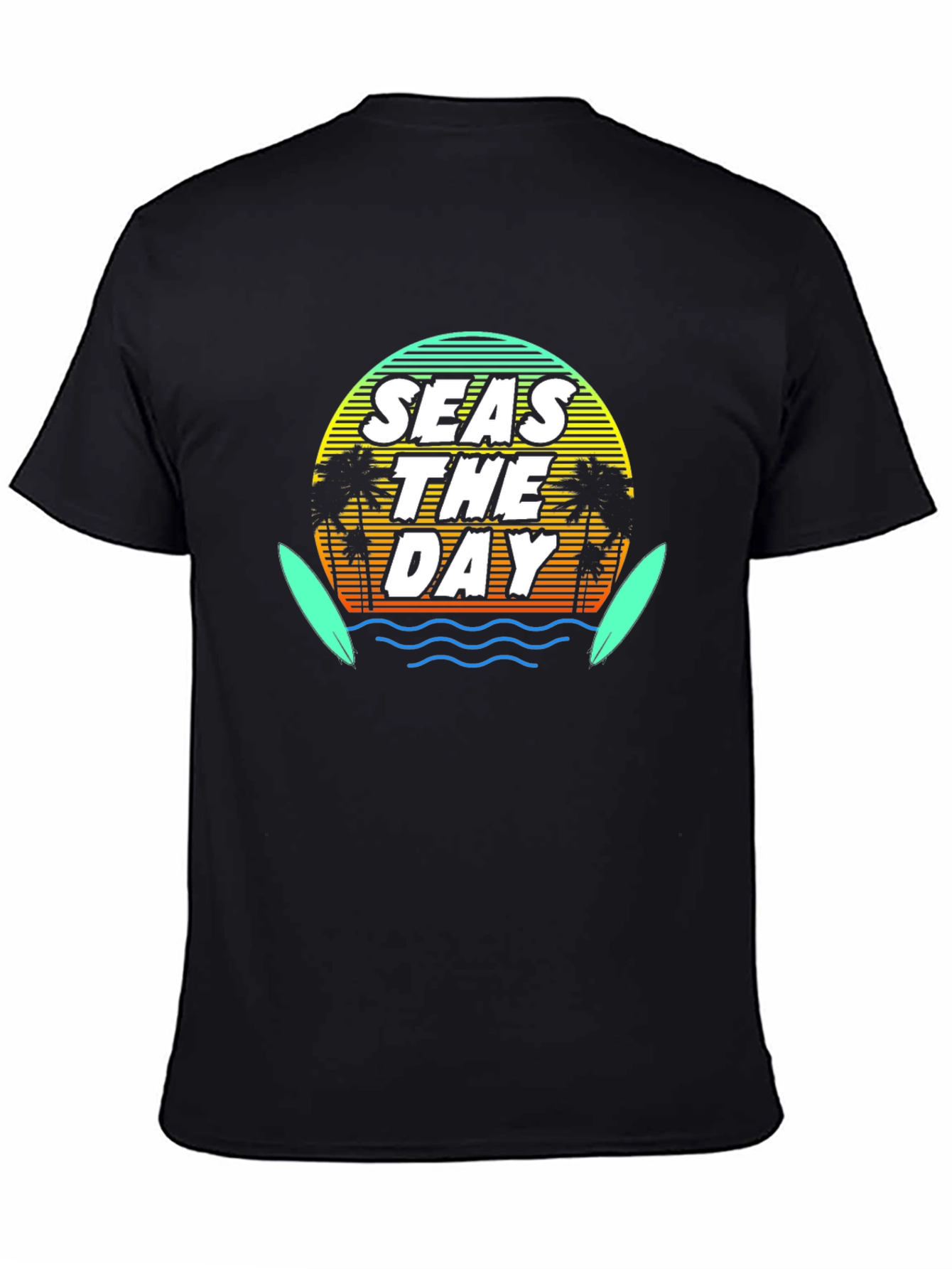 Seas The Day Graphic Tee - Black