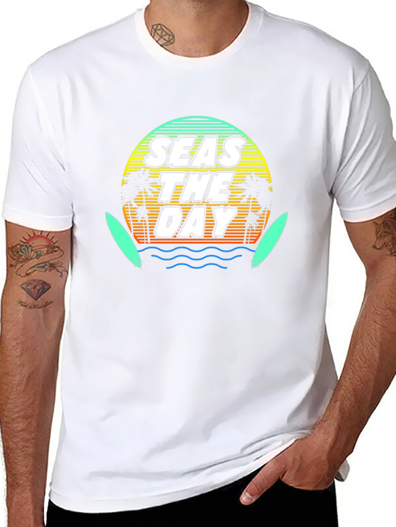 Seas The Day Graphic Tee - Black