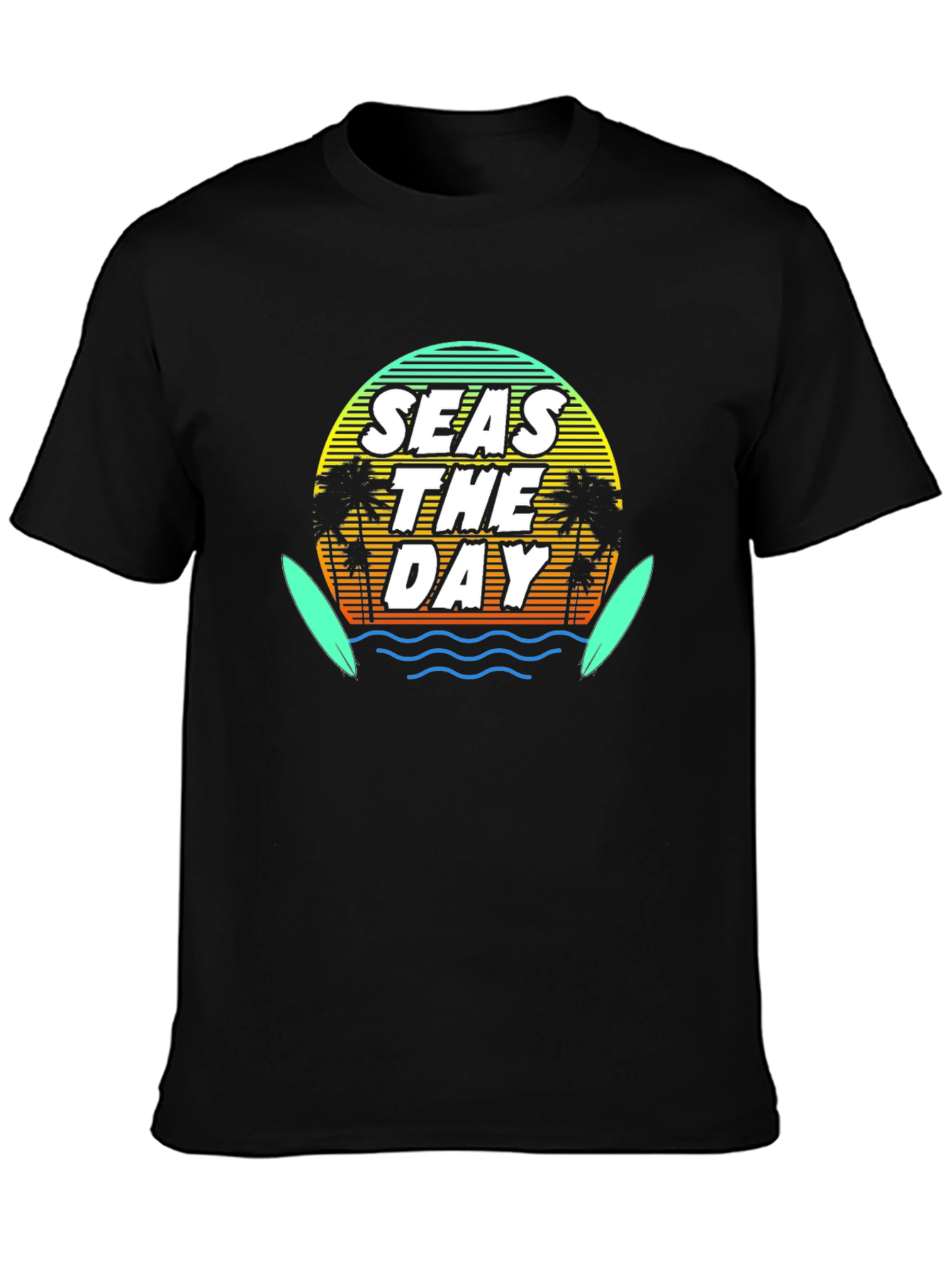 Seas The Day Graphic Tee - Black