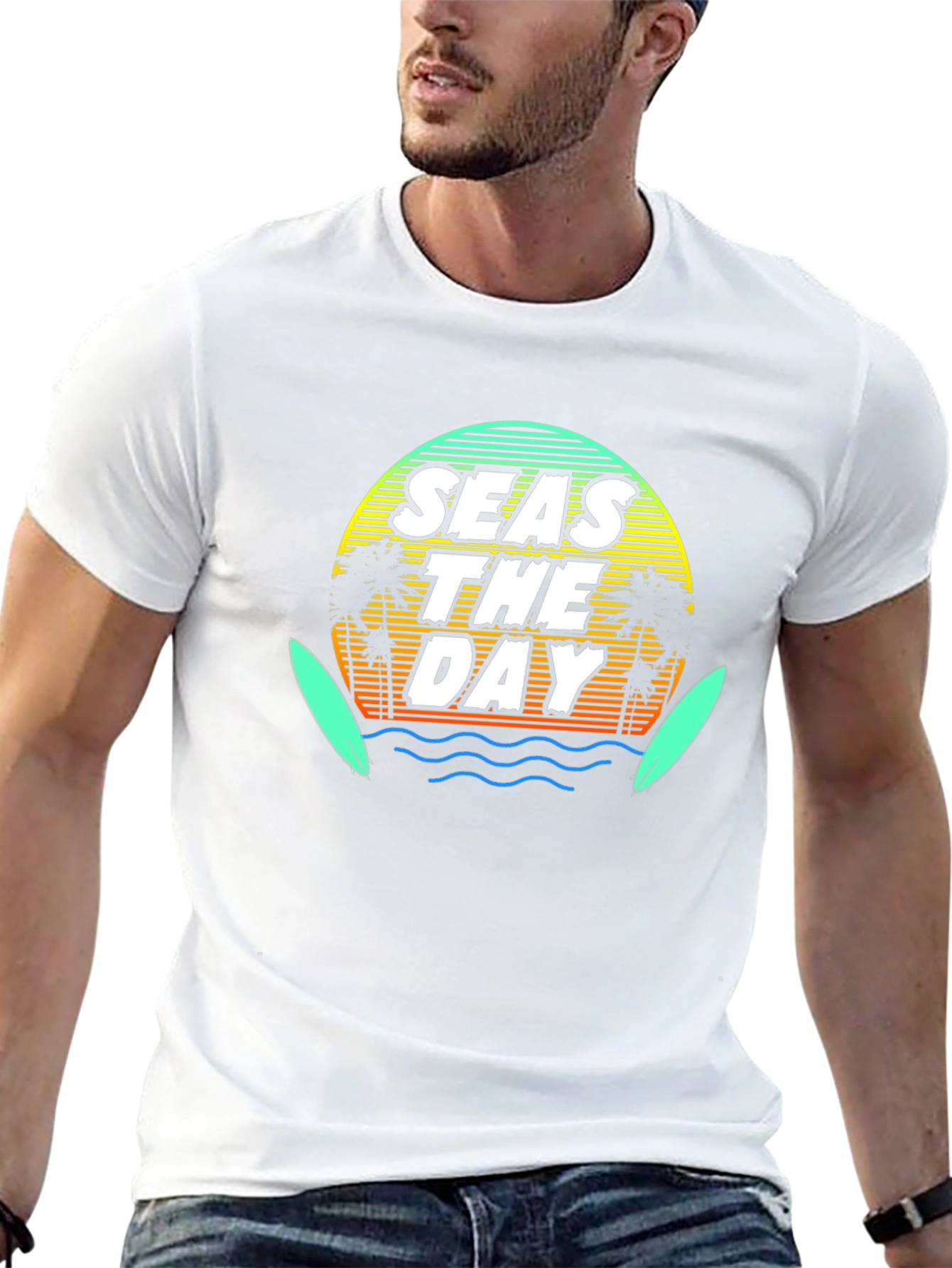 Seas The Day Graphic Tee - Black