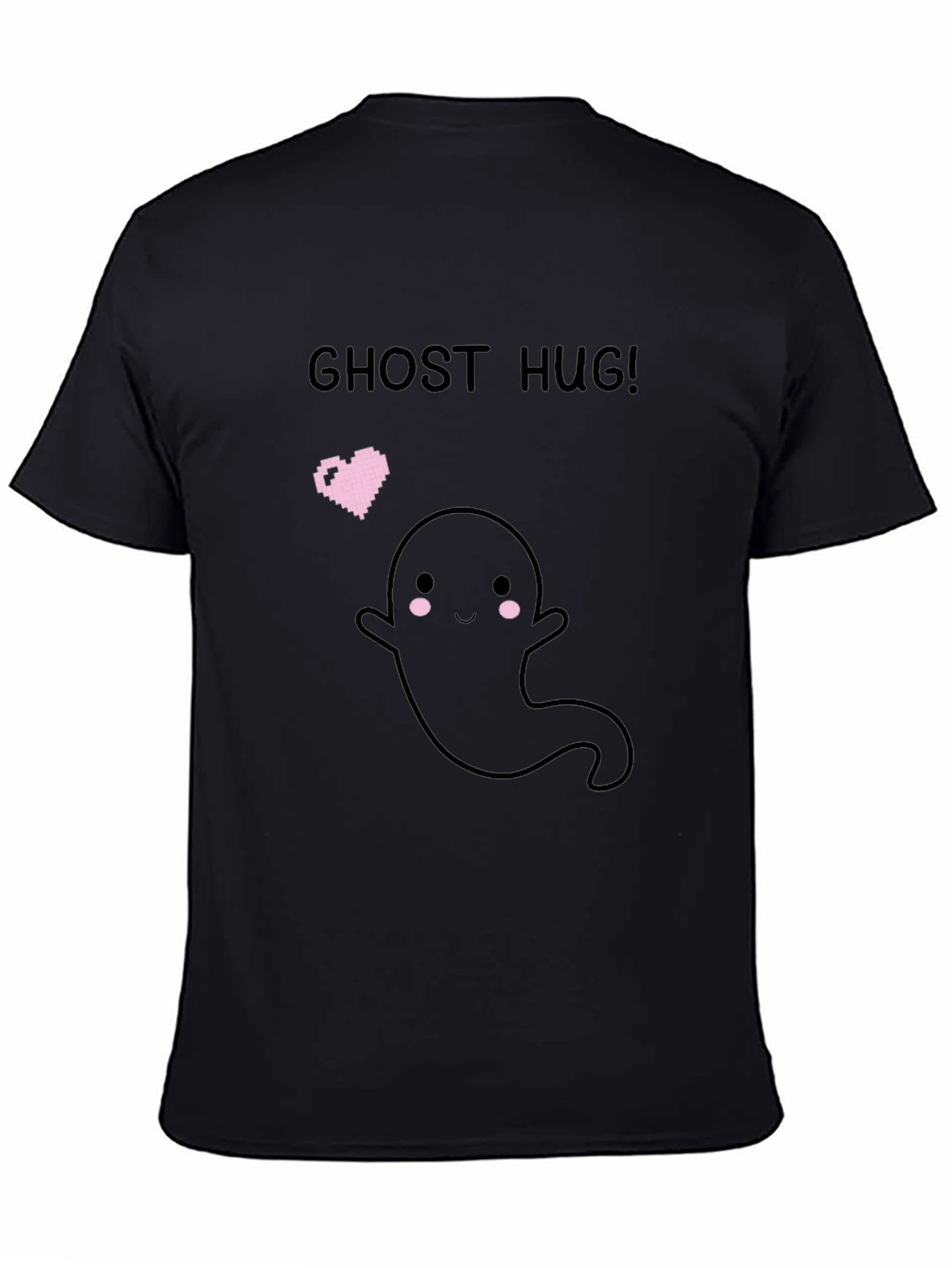 Ghost Hug Graphic T-Shirt - Black