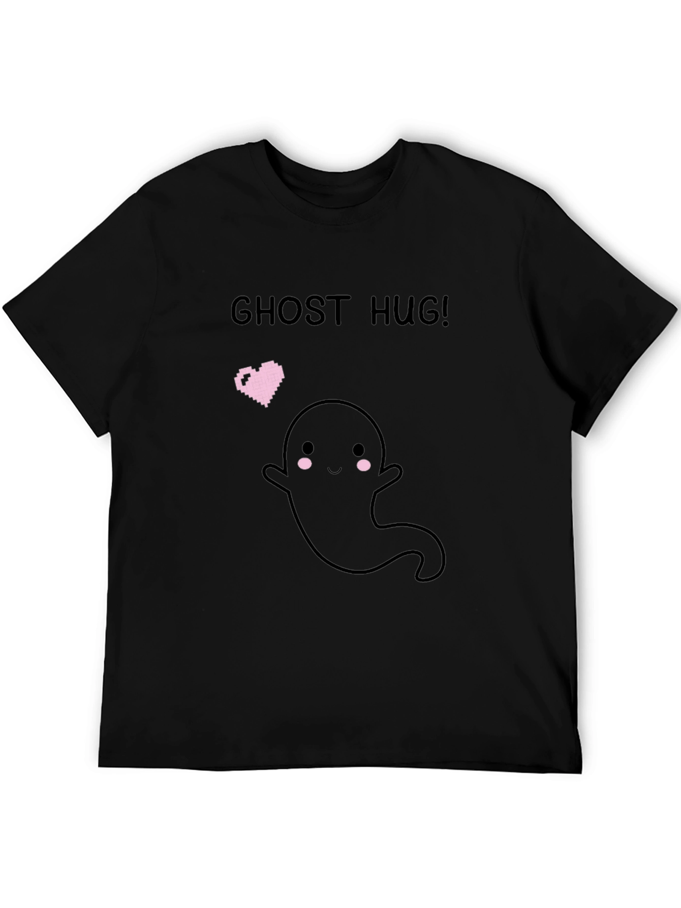 Ghost Hug Graphic T-Shirt - Black
