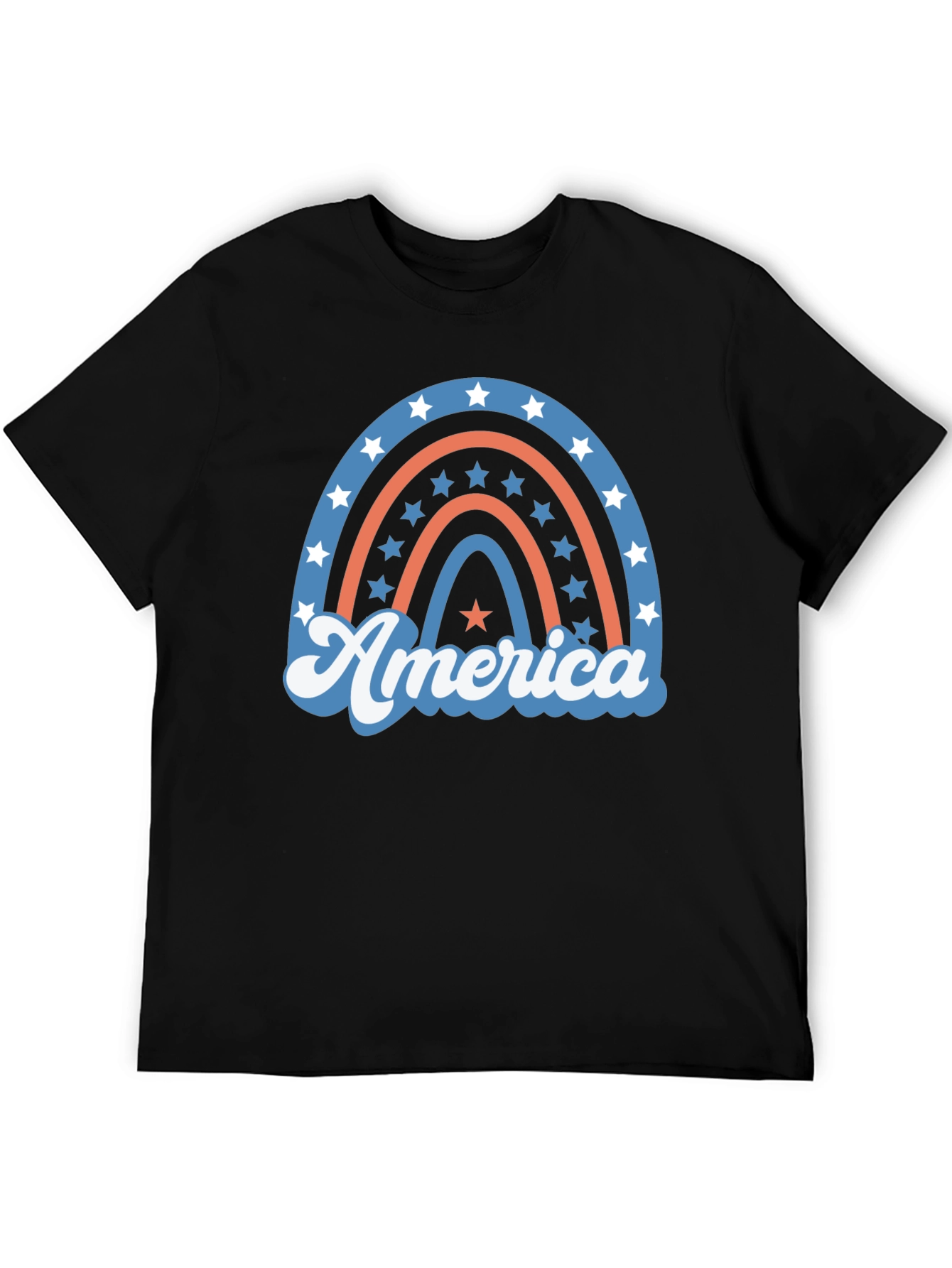 Patriotic America Rainbow Graphic T-Shirt