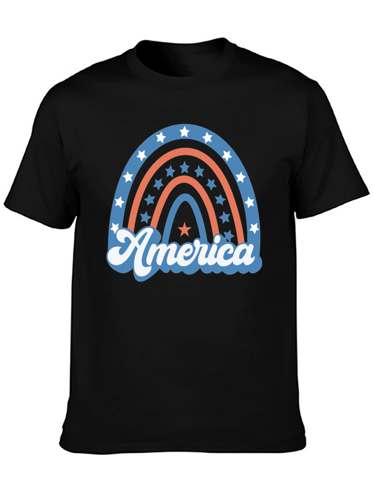 Patriotic America Rainbow Graphic T-Shirt