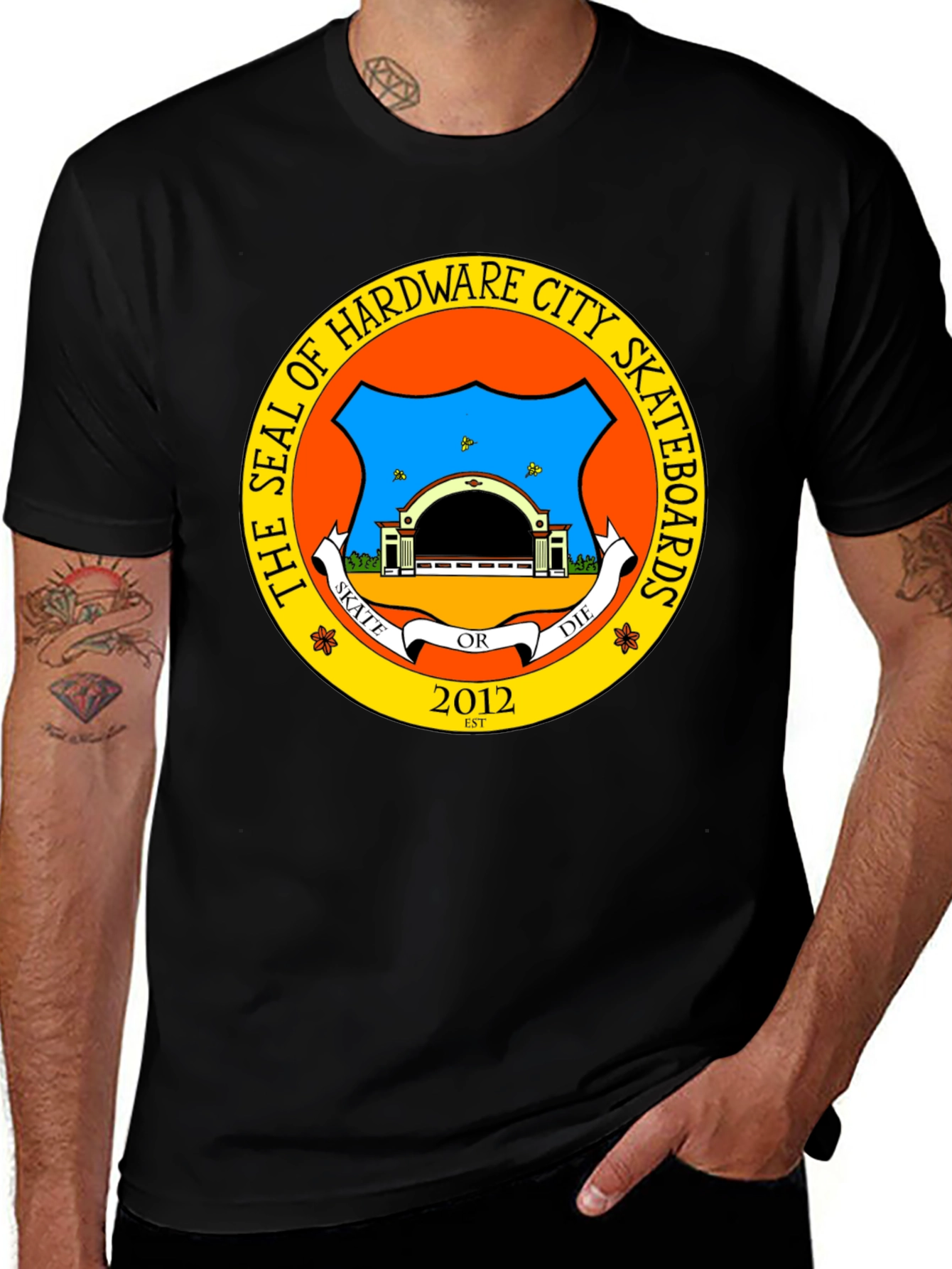 Hardware City Skateboards Black Graphic Tee