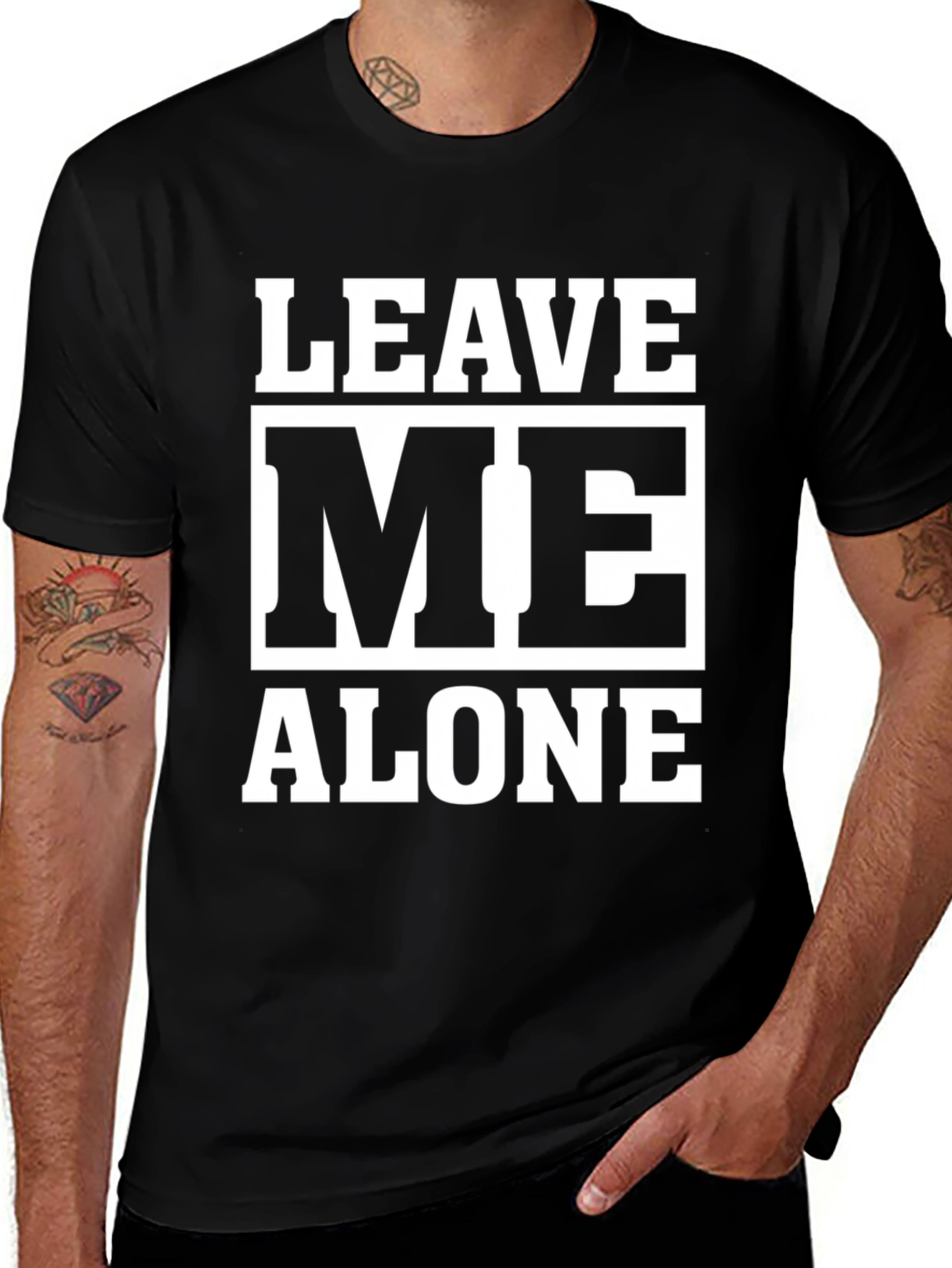 Leave Me Alone Graphic Tee - Black Cotton T-Shirt
