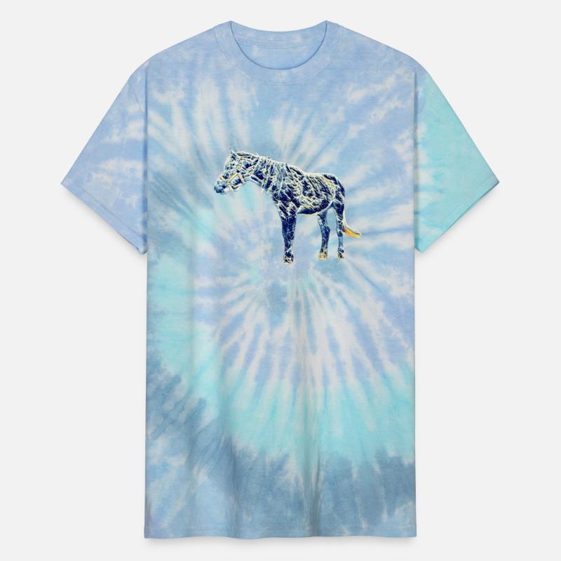 Fantastic anime blue waves horse