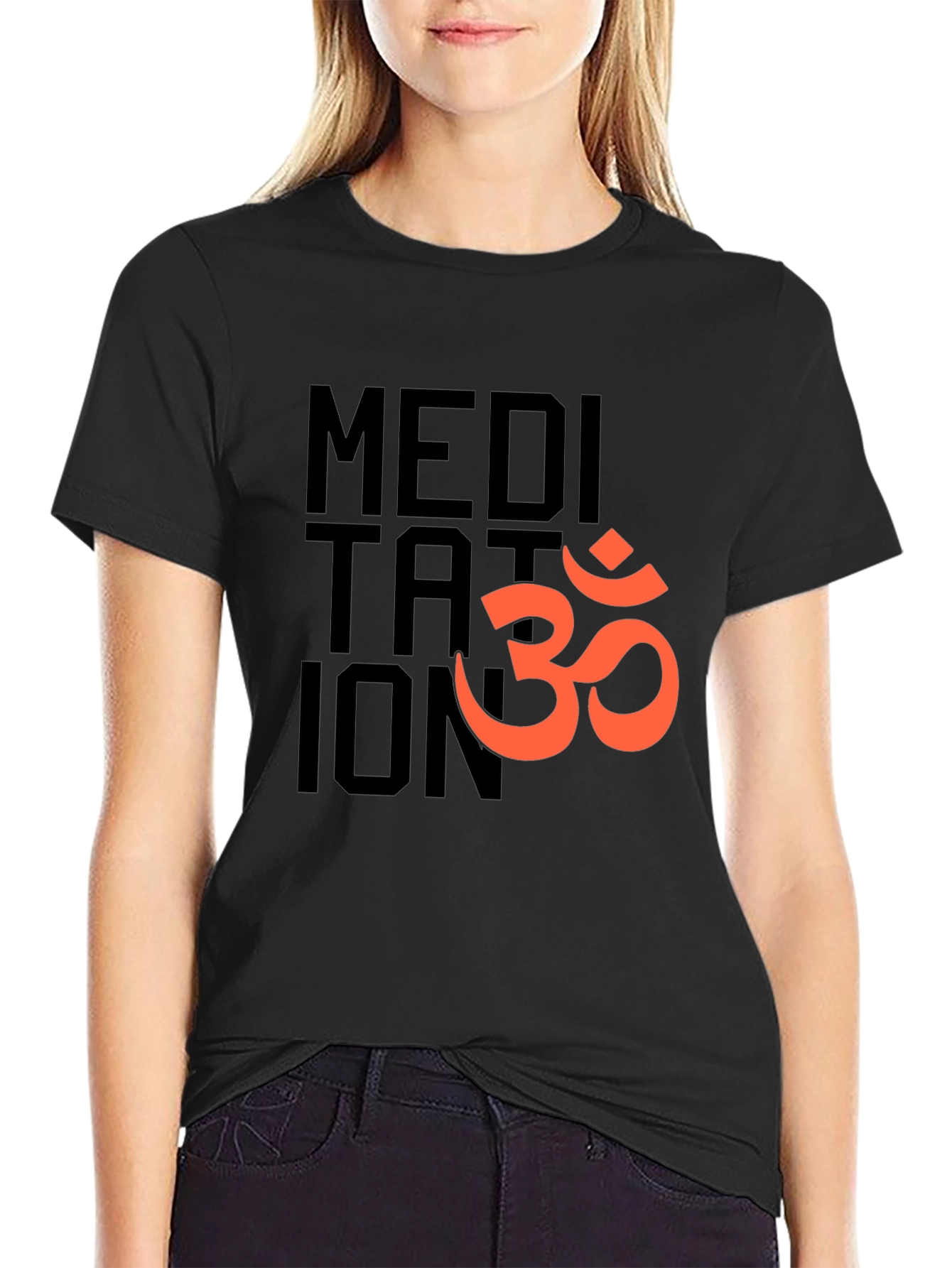Meditation Om Symbol Black T-Shirt