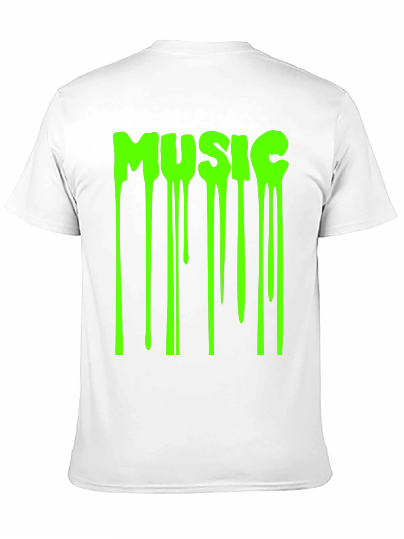 Mens Black T-Shirt with Dripping Music Graphic