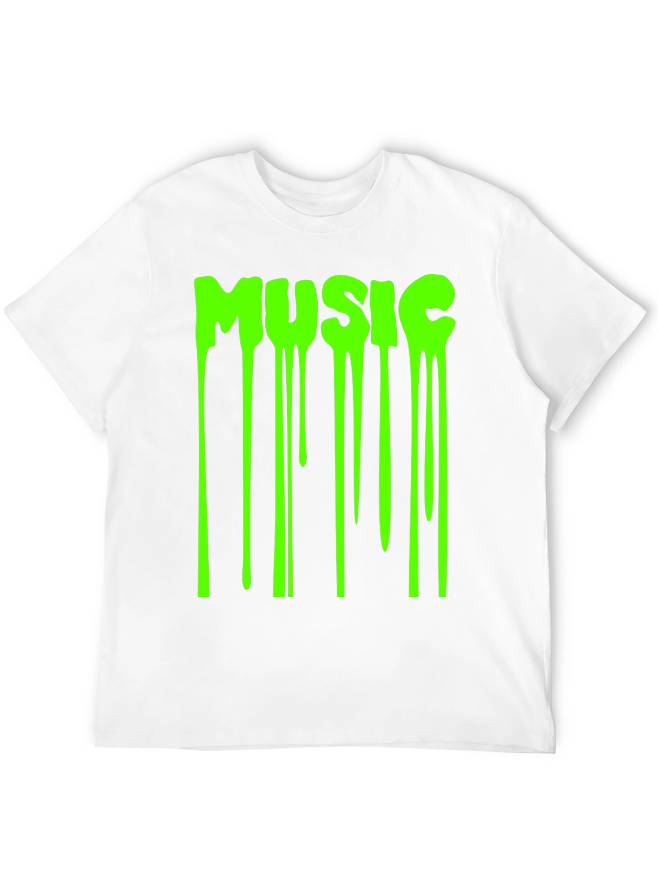 Mens Black T-Shirt with Dripping Music Graphic