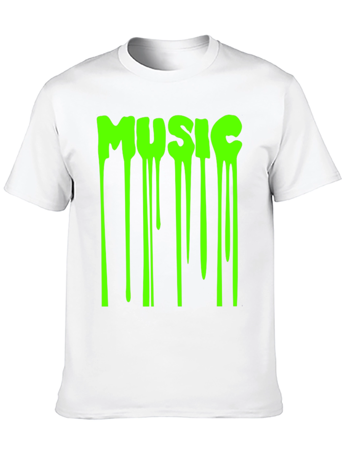 Mens Black T-Shirt with Dripping Music Graphic