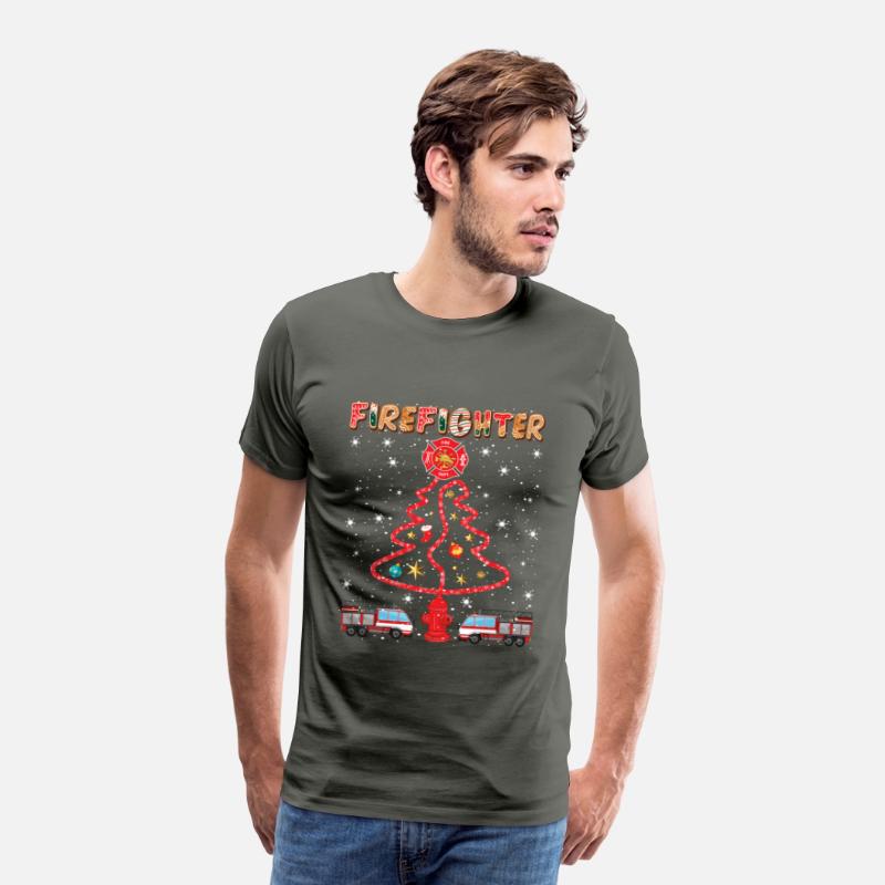 Fire Hose Christmas Pine Tree Firefighter