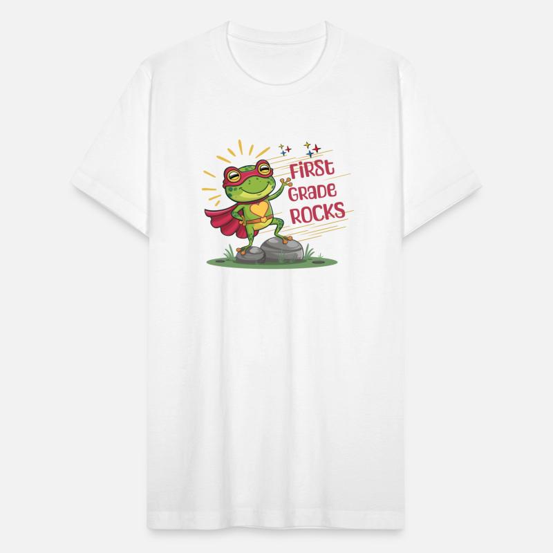 First grade Rocks Back to school Frog superhero