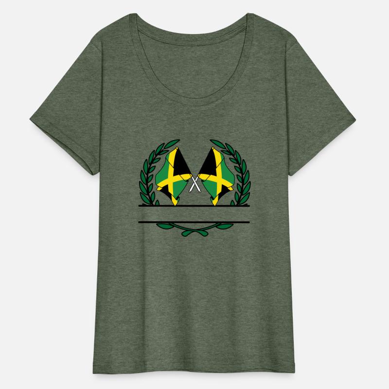 Flags Jamaica in laurel wreath banner