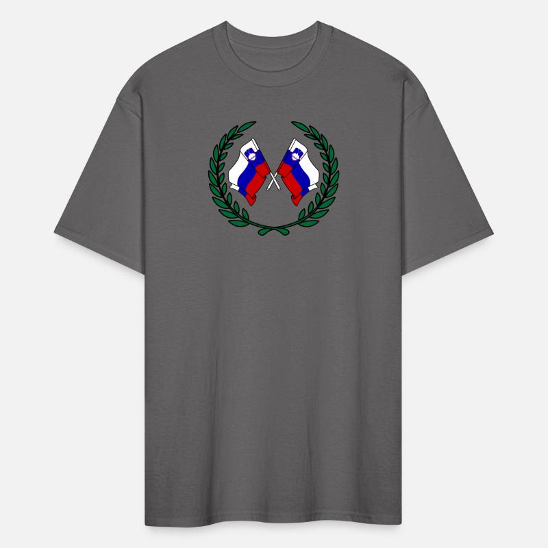 Flags Slovenia in laurel wreath