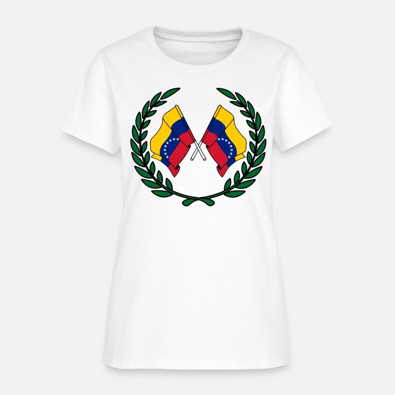 Flags Venezuela in laurel wreath