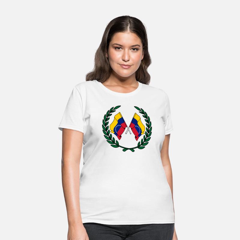 Flags Venezuela in laurel wreath