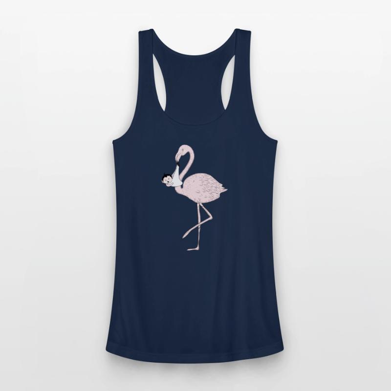 Flamingo brings the baby instead of the stork