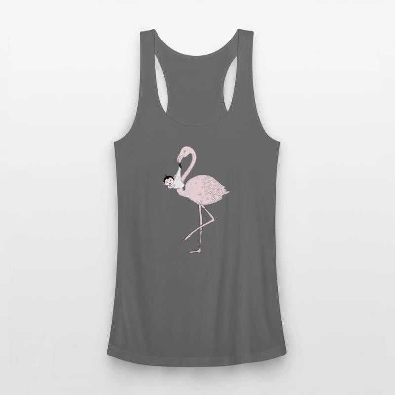 Flamingo brings the baby instead of the stork