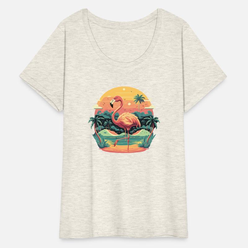Flamingo Character Nature Landscape T Shirt