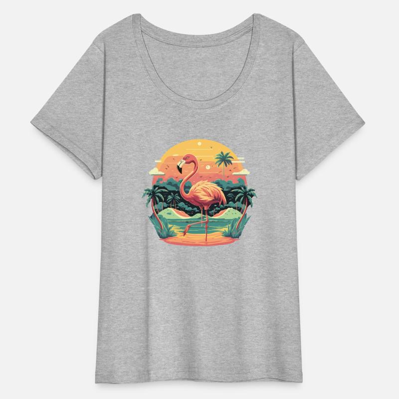 Flamingo Character Nature Landscape T Shirt