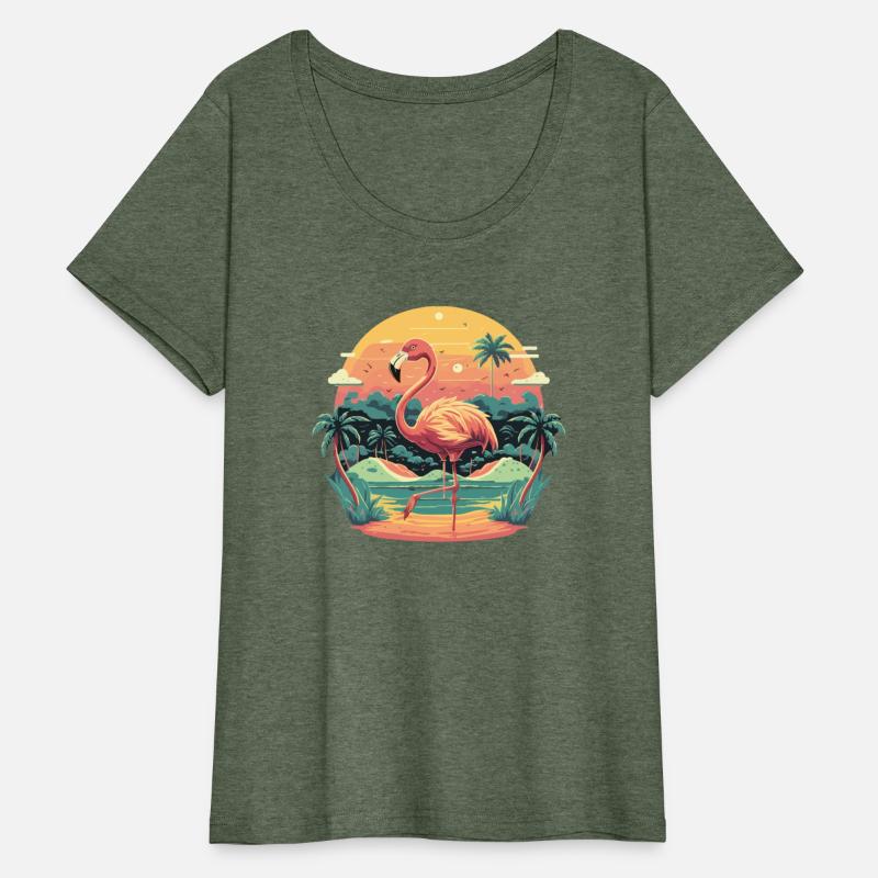 Flamingo Character Nature Landscape T Shirt