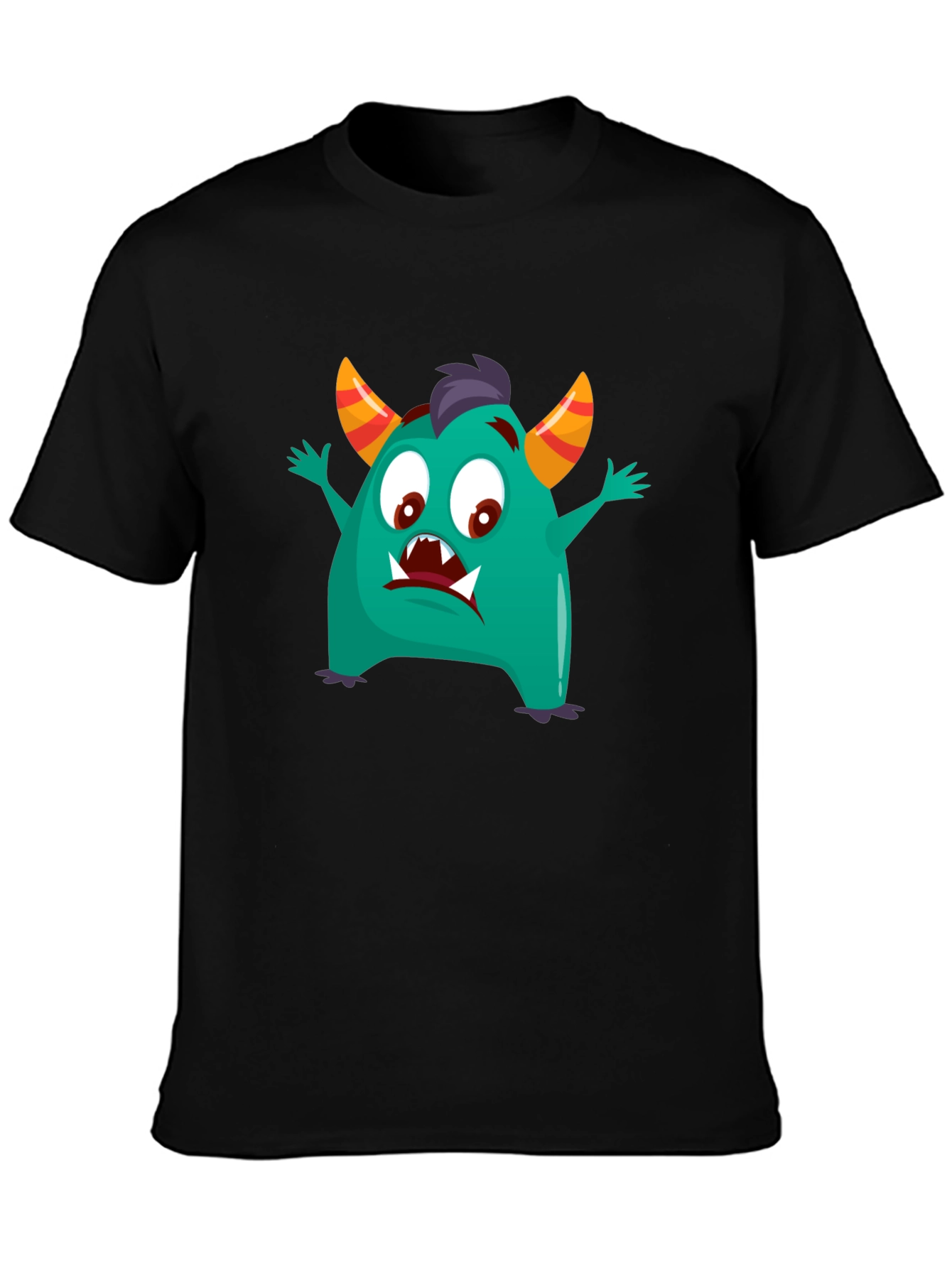 Fun Monster Graphic Tee - Black Cotton