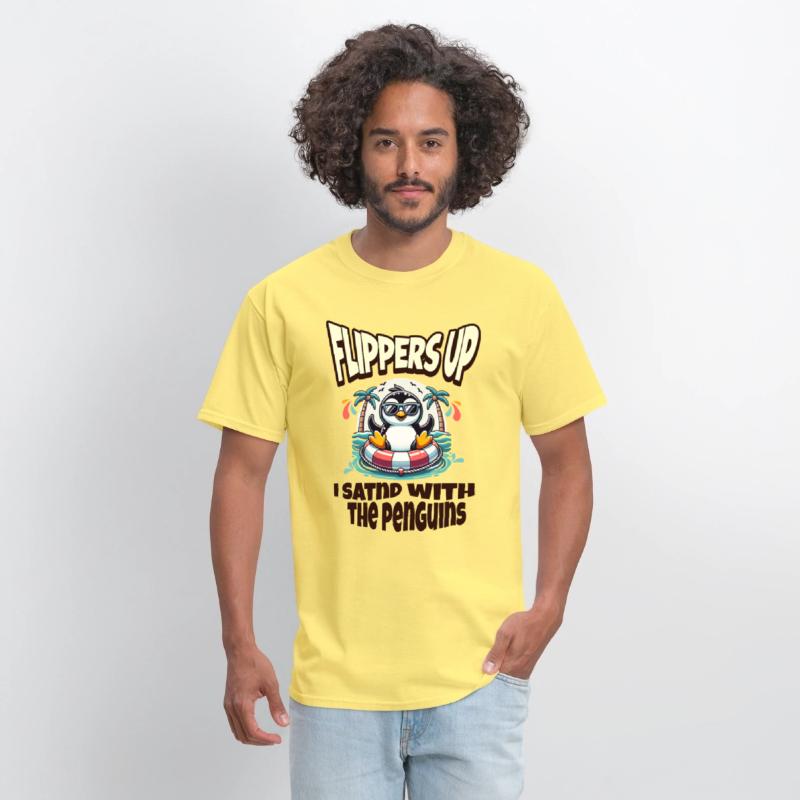 Flippers Up I Stand With The Penguins funny Quote