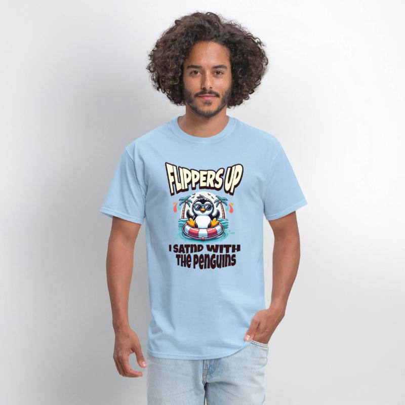 Flippers Up I Stand With The Penguins funny Quote