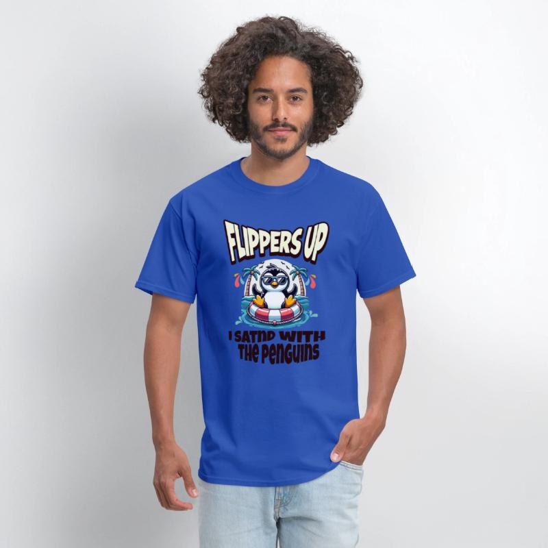 Flippers Up I Stand With The Penguins funny Quote