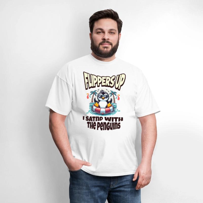Flippers Up I Stand With The Penguins funny Quote