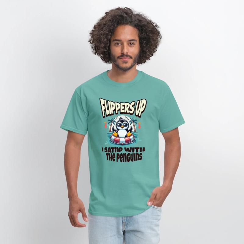 Flippers Up I Stand With The Penguins funny Quote