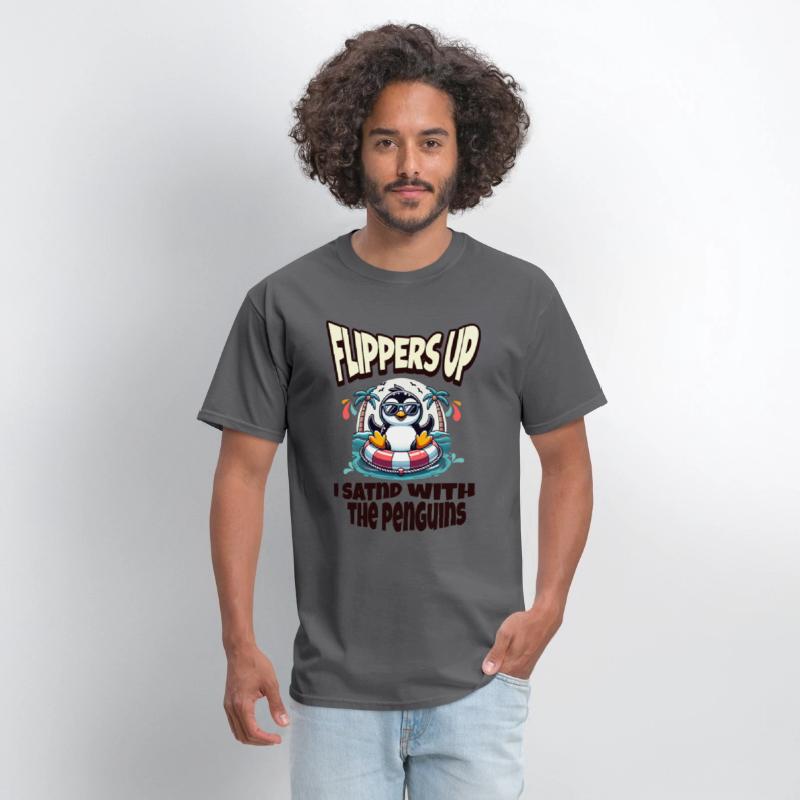 Flippers Up I Stand With The Penguins funny Quote
