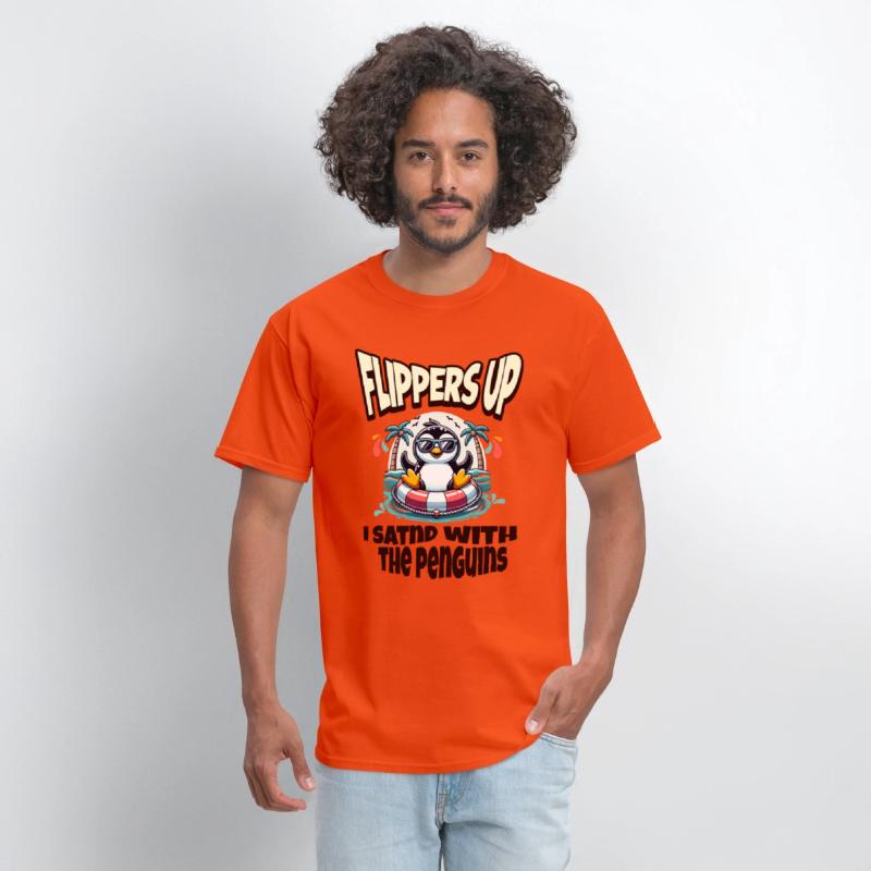Flippers Up I Stand With The Penguins funny Quote