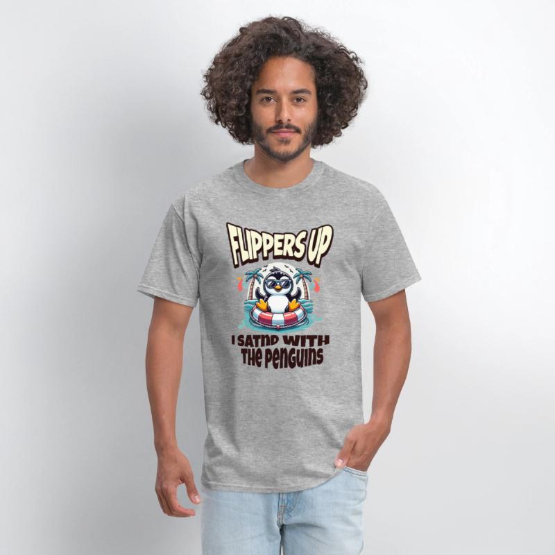 Flippers Up I Stand With The Penguins funny Quote