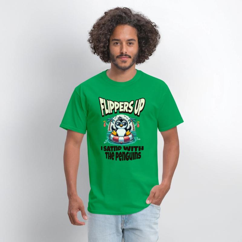 Flippers Up I Stand With The Penguins funny Quote