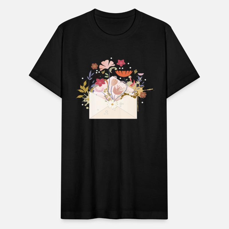 floral envelope with flowers and seal
