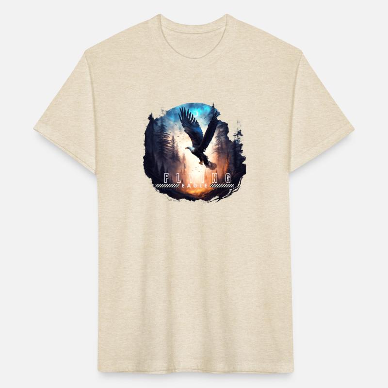 Forest and flying eagle