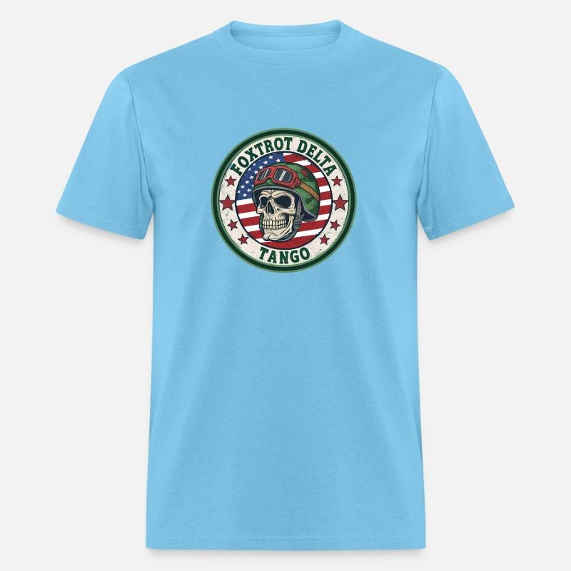 Foxtrot Delta Tango Skull Military Helmet USA Flag