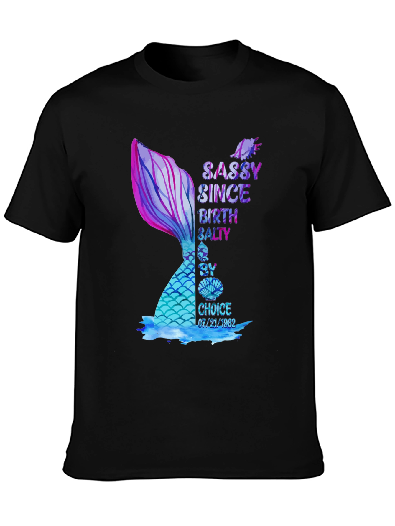 Sassy Mermaid Birthday T-Shirt - 07/21/1982