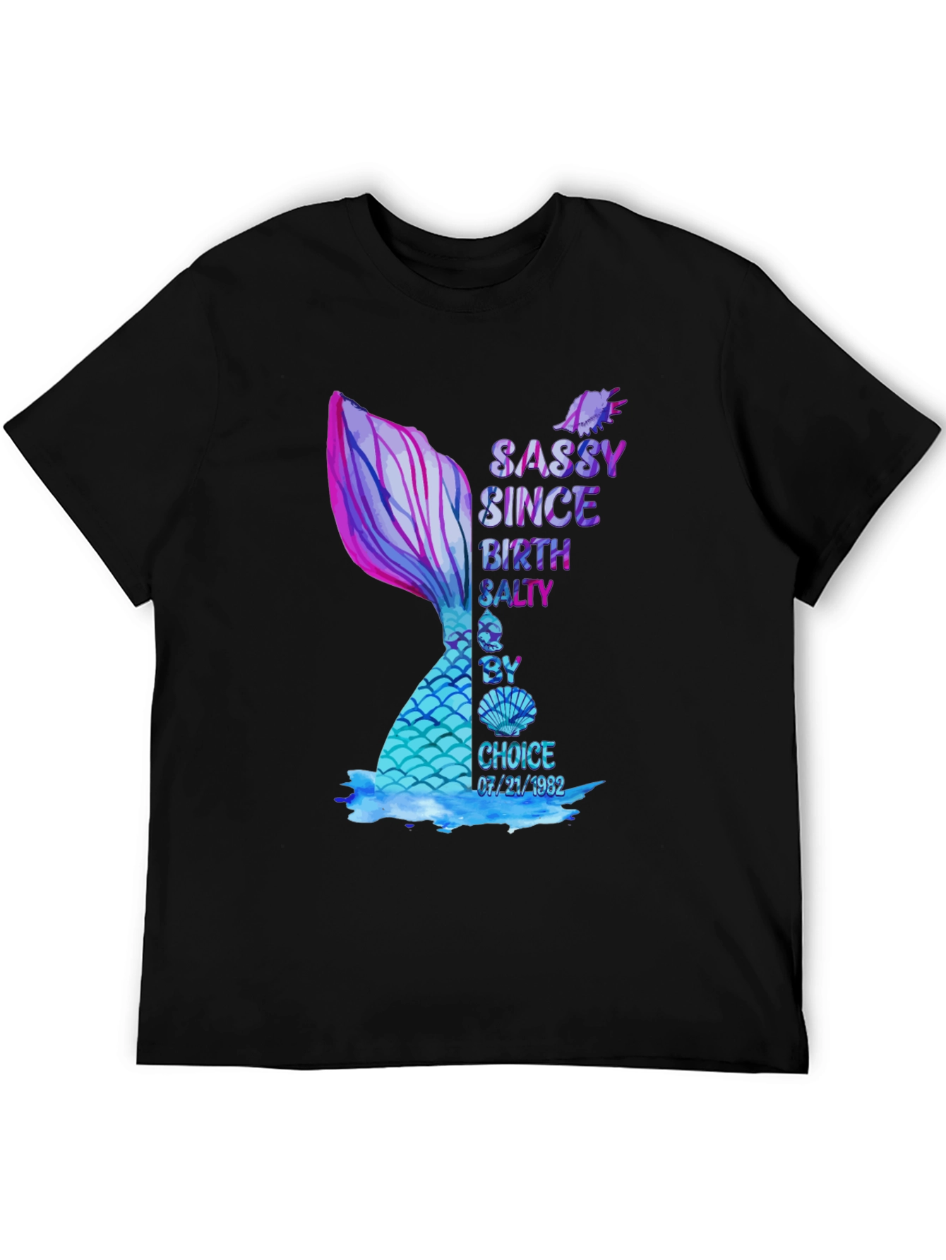Sassy Mermaid Birthday T-Shirt - 07/21/1982