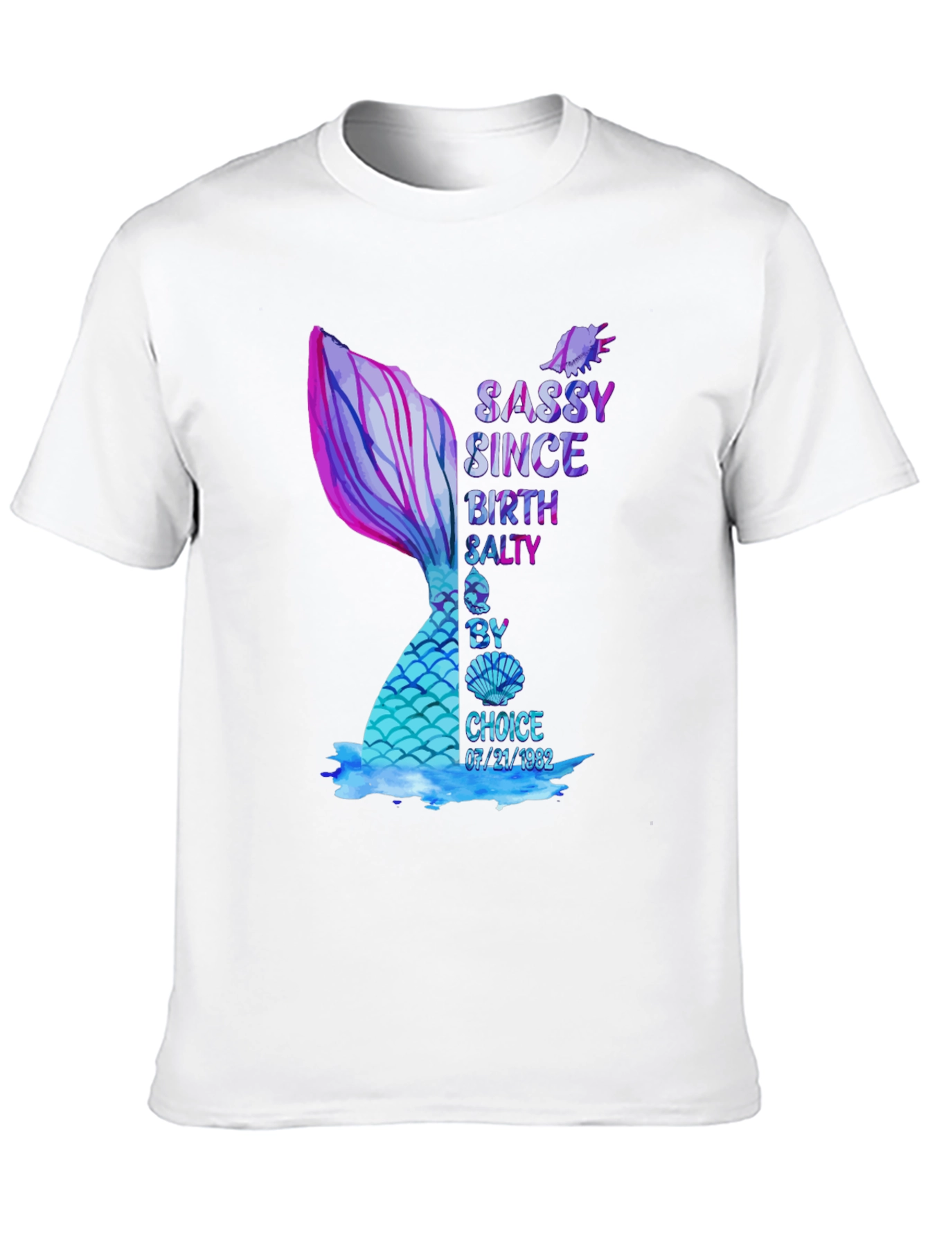 Sassy Mermaid Birthday T-Shirt - 07/21/1982