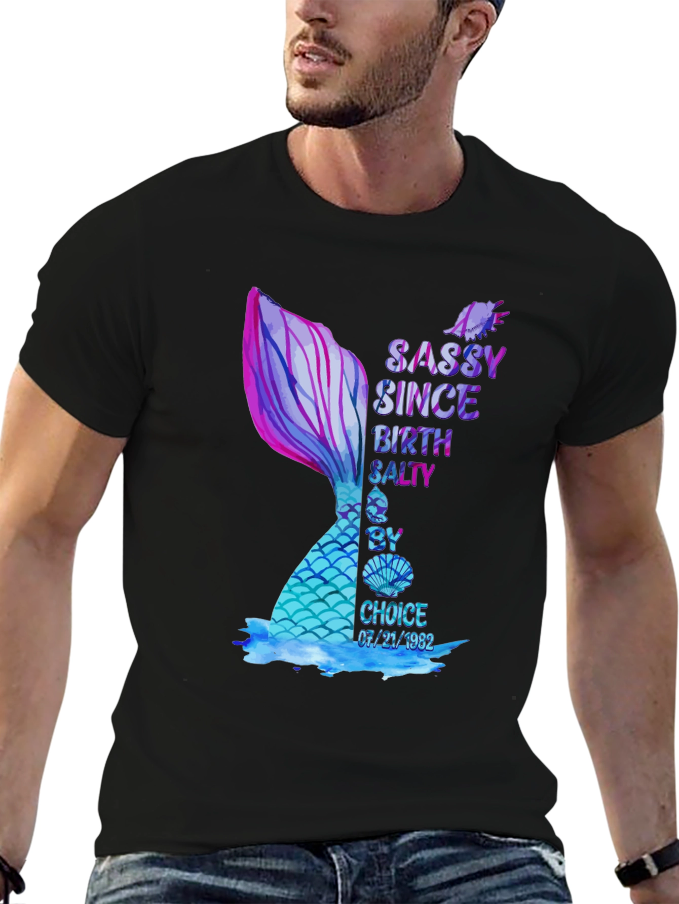 Sassy Mermaid Birthday T-Shirt - 07/21/1982