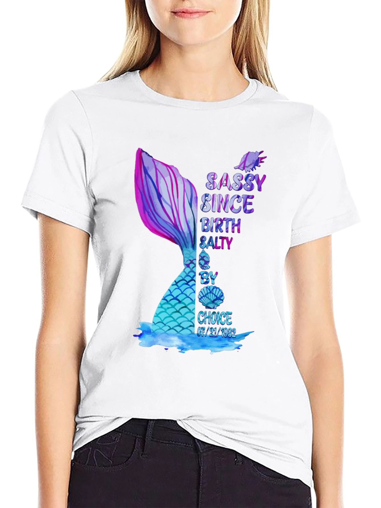 Sassy Mermaid Birthday T-Shirt - 07/21/1982