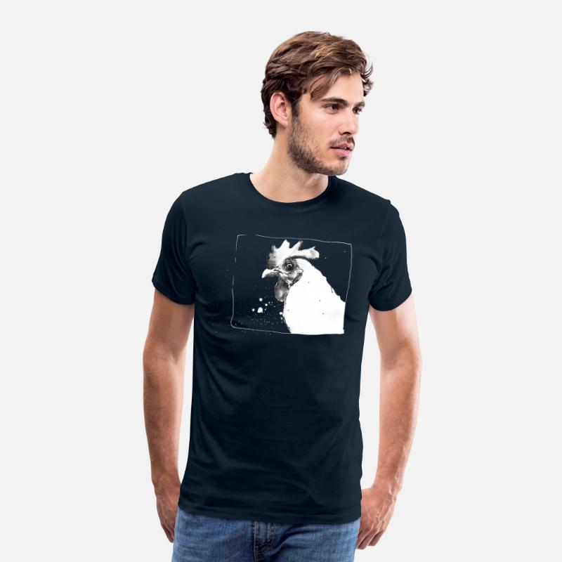 Funny Crazy Chicken | Sketch drawing - white