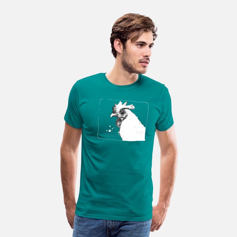 Funny Crazy Chicken | Sketch drawing - white